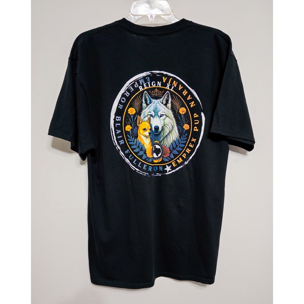 Port & Company Texas graphic tee with bold wolf‑floral back‎ print sz L